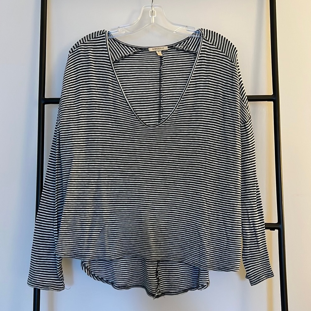 B+W Striped Longe Sleeve Tee